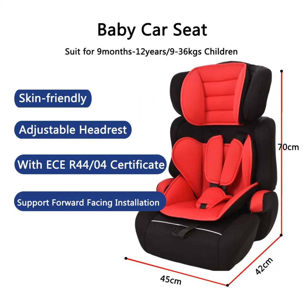 Headrest Adjustable Baby Car Seat Removable Booster Seat with ECE R44