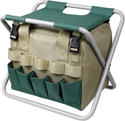 Taburete de jardín plegable con bolsa de almacenamiento desmontable, silla de usos múltiples para acampar al aire libre, pesca deportiva con asiento