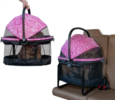 Asiento de coche para mascotas con estructura de asiento elevador para perros pequeños y gatos con ventilación de malla para una fácil visualización